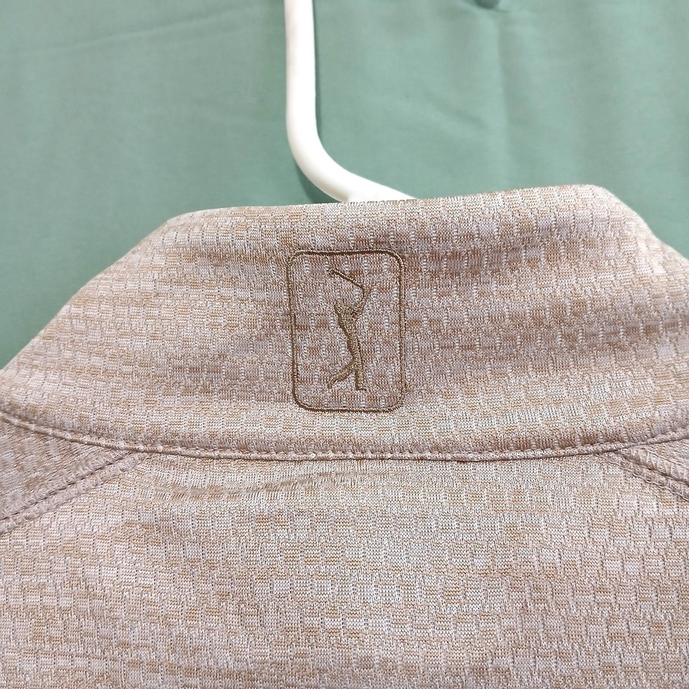 PGA TOUR Men's XL Gold Mock Neck 1/4 Zip Pullover Golf Sport Shirt Long Sleeve - Picture 13 of 16